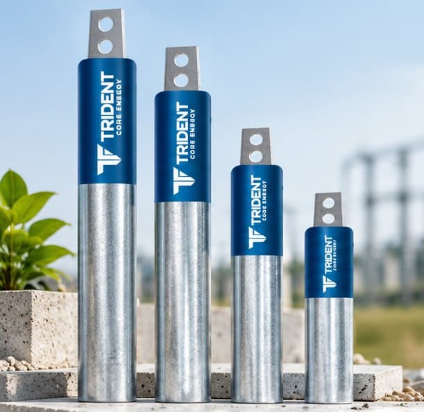 Trident G.I. earthing electrodes in four sizes