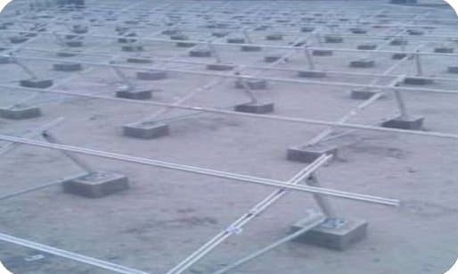 Aluminium module mounting structure installed on a rooftop
