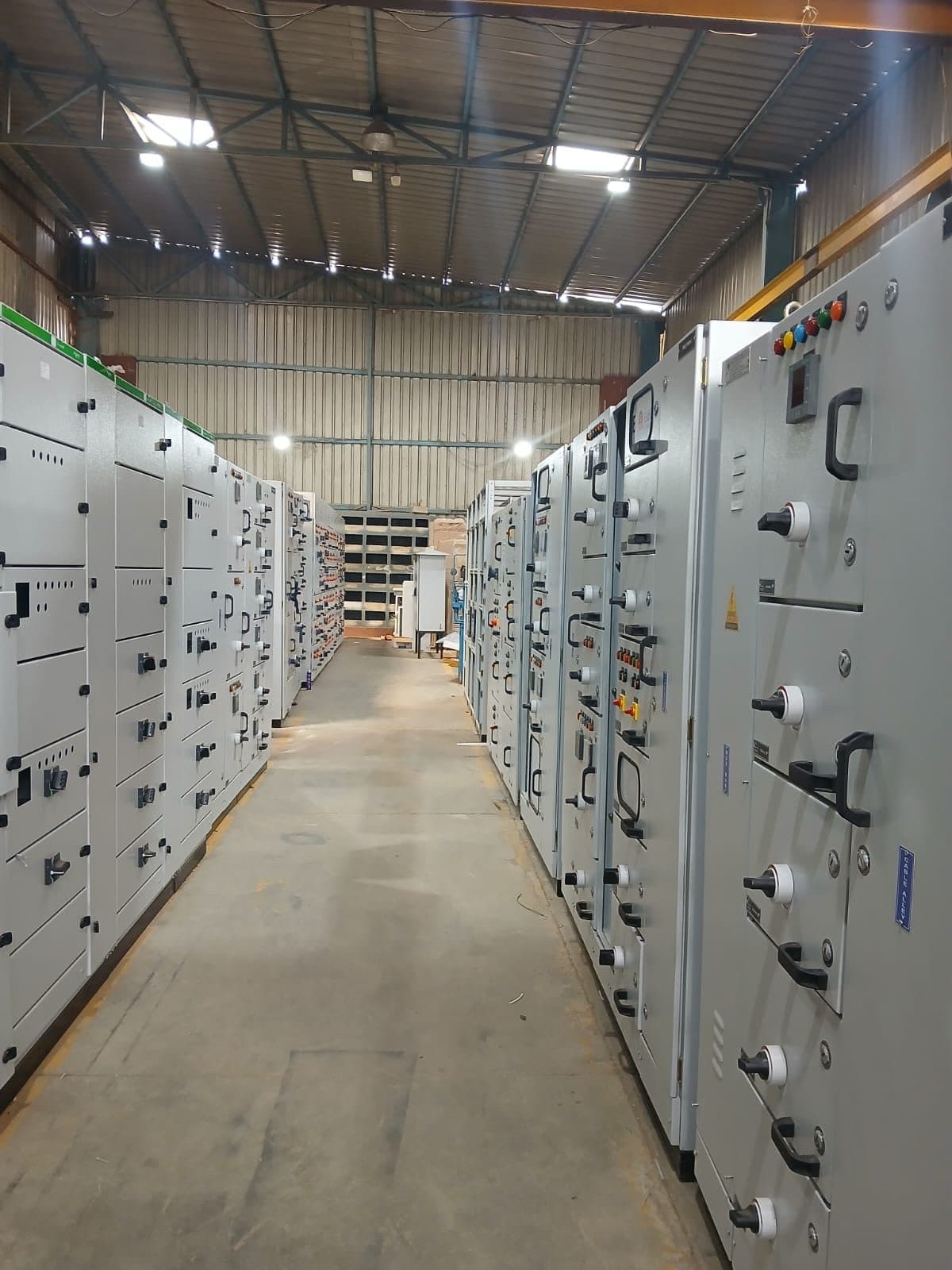 Rows of finished panels ready for dispatch