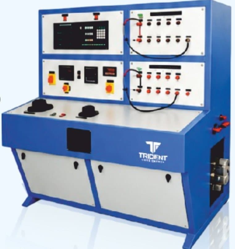 Trident panel testing bench with meters and switches